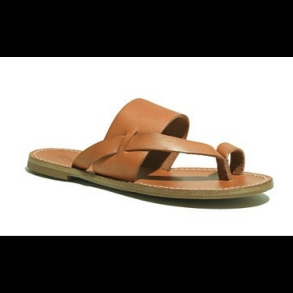 Madewell slip on sandals tan